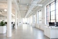 Blurred white open space office interior background Royalty Free Stock Photo