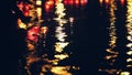 Blurres nackground - floating lighting water Lanterns on river at night Royalty Free Stock Photo