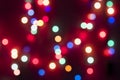 Blurring background for a holiday greeting card, banner advertising. Shimmering bokeh, lights of the city Royalty Free Stock Photo