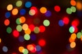 Blurring background for a holiday greeting card, banner advertising. Shimmering bokeh, lights of the city Royalty Free Stock Photo