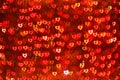 Blurring lights bokeh background of Devil hearts