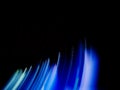 Bright glow radiance on blue blurred bokeh background