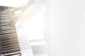 Blurry abstract music background. Playing piano. Royalty Free Stock Photo