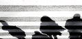 Blurry abstract shadow silhouette of people crossing the street Royalty Free Stock Photo