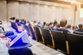 Blurry of auditorium for shareholders` meeting or seminar event Royalty Free Stock Photo