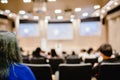 Blurry of auditorium for shareholders meeting or seminar event, Royalty Free Stock Photo