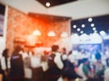 Blurry background coffee shop and crowd people and serving waite Royalty Free Stock Photo