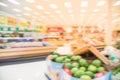 Blurry background fresh watermelon and fruits at American grocery store Royalty Free Stock Photo