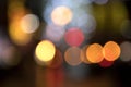 Blurry background image of defocused colorful lights at night