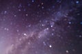 Blurry bokeh of milky way with bright stars on blue sky at night. Natural universe space landscape background. It is the galaxy Royalty Free Stock Photo