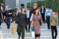 Blurry Business People in Tokyo, Japan. Shinjuku Area