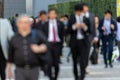 Blurry Business People in Tokyo, Japan. Shinjuku Area