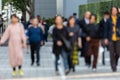 Blurry Business People in Tokyo, Japan. Shinjuku Area