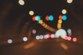 Blurry car tunnel with lights, motion blur background, cars rush through the tunnel Royalty Free Stock Photo