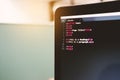 Blurry coding and programming for web development and web design