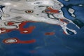Blurry colorful abstract reflections in the water Royalty Free Stock Photo