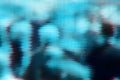 Blurry crowd of people with glitch effect Royalty Free Stock Photo
