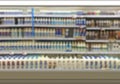 Blurry Dairy - Milk products on shelf from supermarket Royalty Free Stock Photo