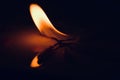 Blurry fire flames of a candle at night unique photo