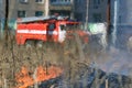 Blurry fire truck Royalty Free Stock Photo