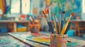 Blurry glimpse of an art class where imagination and selfexpression are encouraged and celebrated