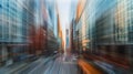 Blurry high rise buildings form the background of a modern megapolis Royalty Free Stock Photo