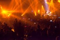 Blurry image background of many audience concert in rock con