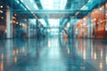 A blurry image of a hallway in a building, ideal for use as a background or placeholder Royalty Free Stock Photo