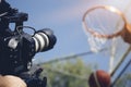 Blurry image of movie shooting or video production and film crew team Royalty Free Stock Photo