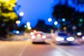 Blurry images, blurry images, cars on the roads that run in opposite directions