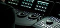 Blurry images of telecine controller machine Royalty Free Stock Photo