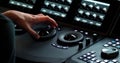 Blurry images of telecine controller machine Royalty Free Stock Photo