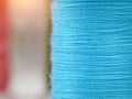 blurry light design background of blue thread on background,needlework Royalty Free Stock Photo