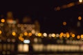 Blurry lights of a big city at night. Background for travel photos. bokeh advertising poster Royalty Free Stock Photo