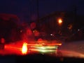 Blurry lights of cars on city streets at night, Transport - rush hour. Royalty Free Stock Photo