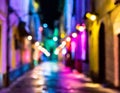 Blurry Lights in Dark Alley