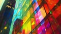 Blurry lines of rainbow reflections blend together in a kaleidoscope of dazzling hues showcasing the vibrant intricacies