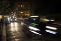 Blurry motion image of cars in traffic