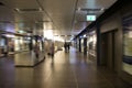 Blurry motion image of people walking at the main train station