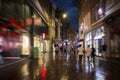 Blurry motion image of young people walking