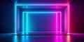 A blurry neon blue and pink background creating a vibrant and abstract color palette AI-Created Content