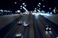 Blurry night city traffic background Royalty Free Stock Photo