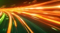 Blurry night lights of highway. Futuristic neon lines background. Royalty Free Stock Photo
