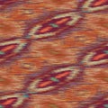 Blurry Oval Ikat Ombre Texture. Seamless Repeat Pattern. Abstract Medieval Rug Tapestry Effect. Space Dyed Blotched