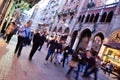 Blurry People at The Istiklal Street and St. Anthony of Padua Church