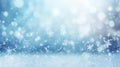 Blurry Snow Flakes on Blue Background Royalty Free Stock Photo