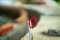 Blurry photo fo the foundation with pipes on construction site Royalty Free Stock Photo