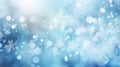 Blurry Snow Flakes on Blue Background Royalty Free Stock Photo