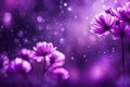 Blurry Purple Bokeh Lights with Flowers Background Royalty Free Stock Photo