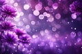 Blurry Purple Bokeh Lights with Flowers Background Royalty Free Stock Photo